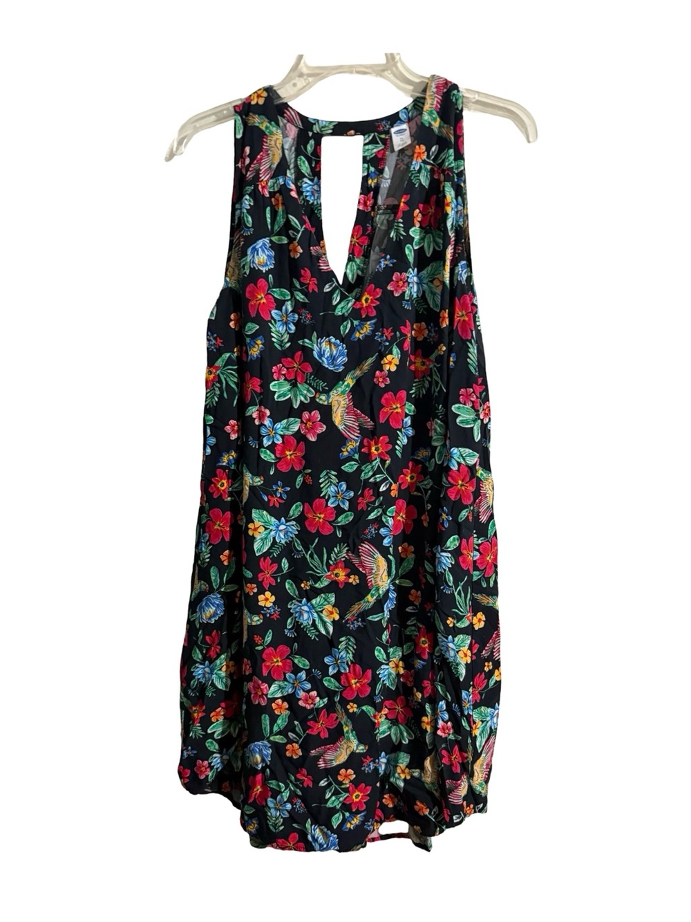 Old Navy Navy Floral Sundress Tropical Print Coverup XL